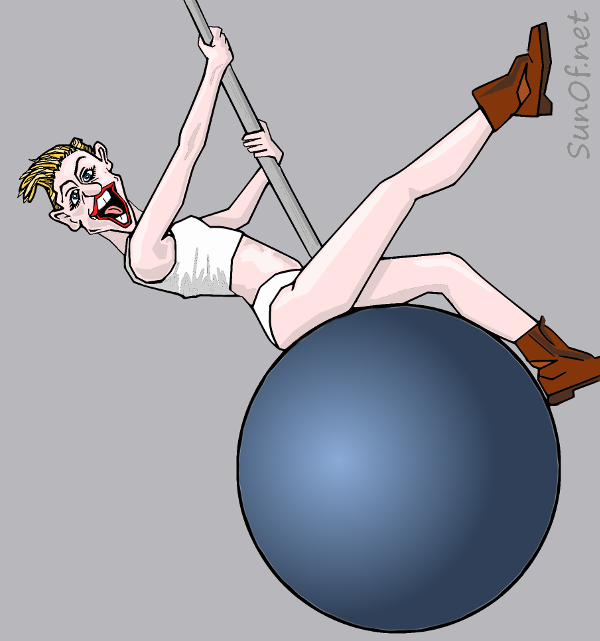 Miley Riding His Wrecking Ball SunOf.net